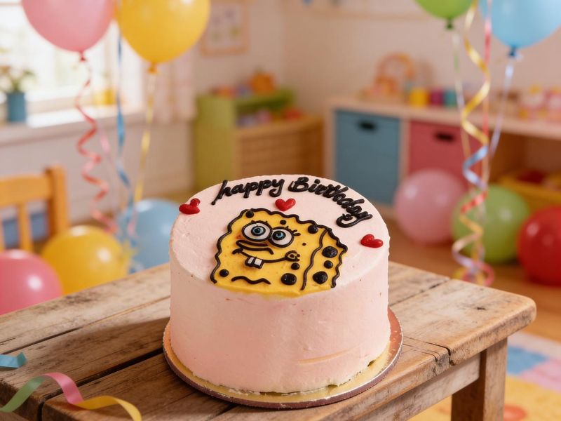 كيكة سبونج بوب يوم ميلاد حجم صغير