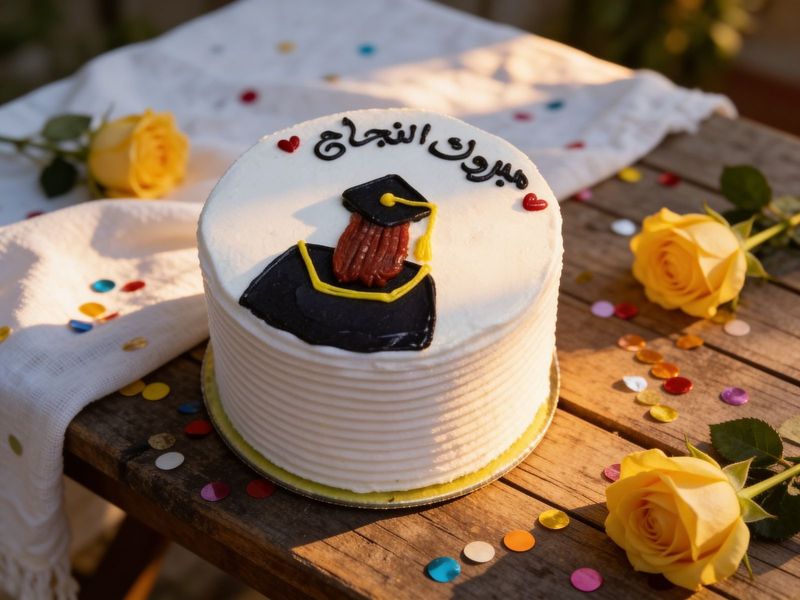 مبروك النجاح كوري كيك رسمة بنت
