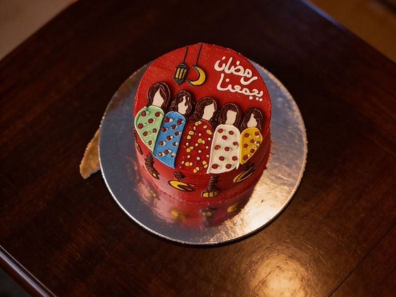 رمضان يجمعنا احمر حجم 4 انش