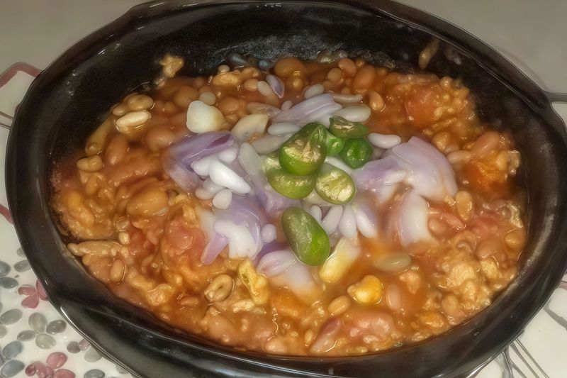 فاصوليا بيضاء على الحجر